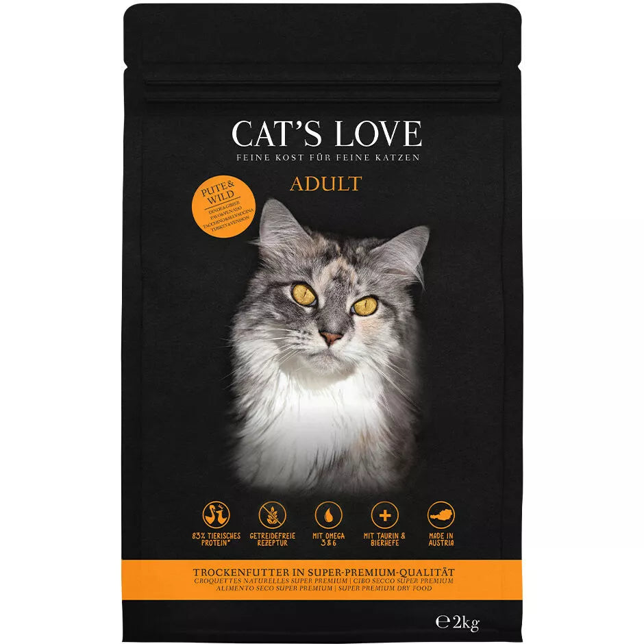 Artikel mit dem Namen CATSLOVE Pute&Wild im Shop von zoo.de , dem Onlineshop für nachhaltiges Hundefutter und Katzenfutter.