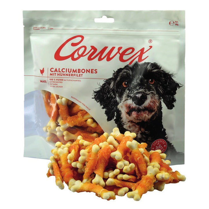 Corwex Hund Calcium Bones, Verpackung mit Produkt