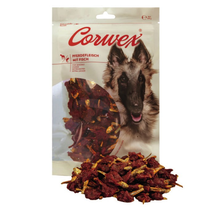 Corwex Hund Pferdefleisch mit Fisch, Verpackung mit Produkt