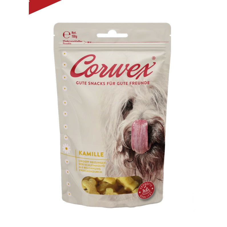 Corwex Hund Soft Treats Kamille, Verpackung mit Produkt