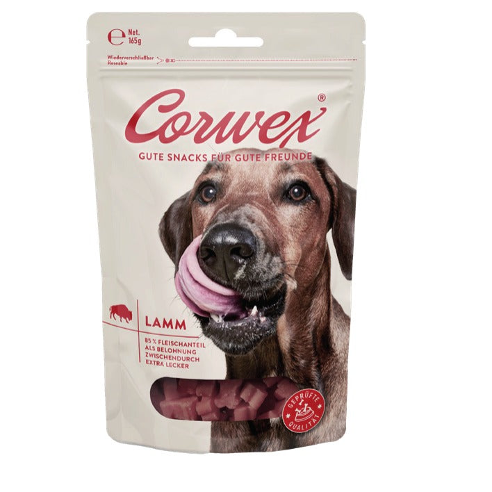 Corwex Hund Soft Treats Lamm, Verpackung mit Produkt