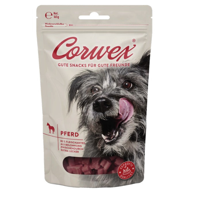 Corwex Hund Soft Treats Pferd, Verpackung mit Produkt