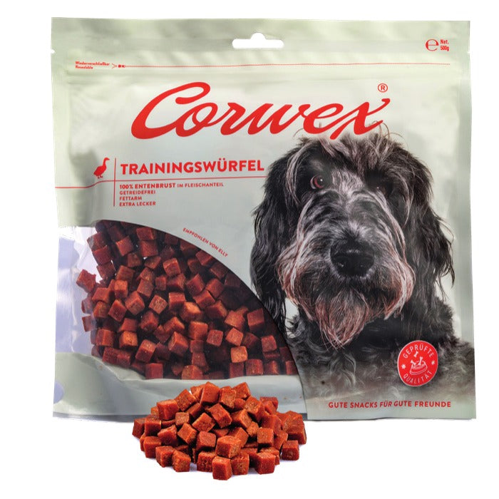 Corwex Hund Trainingswürfel Ente, Verpackung mit Produkt