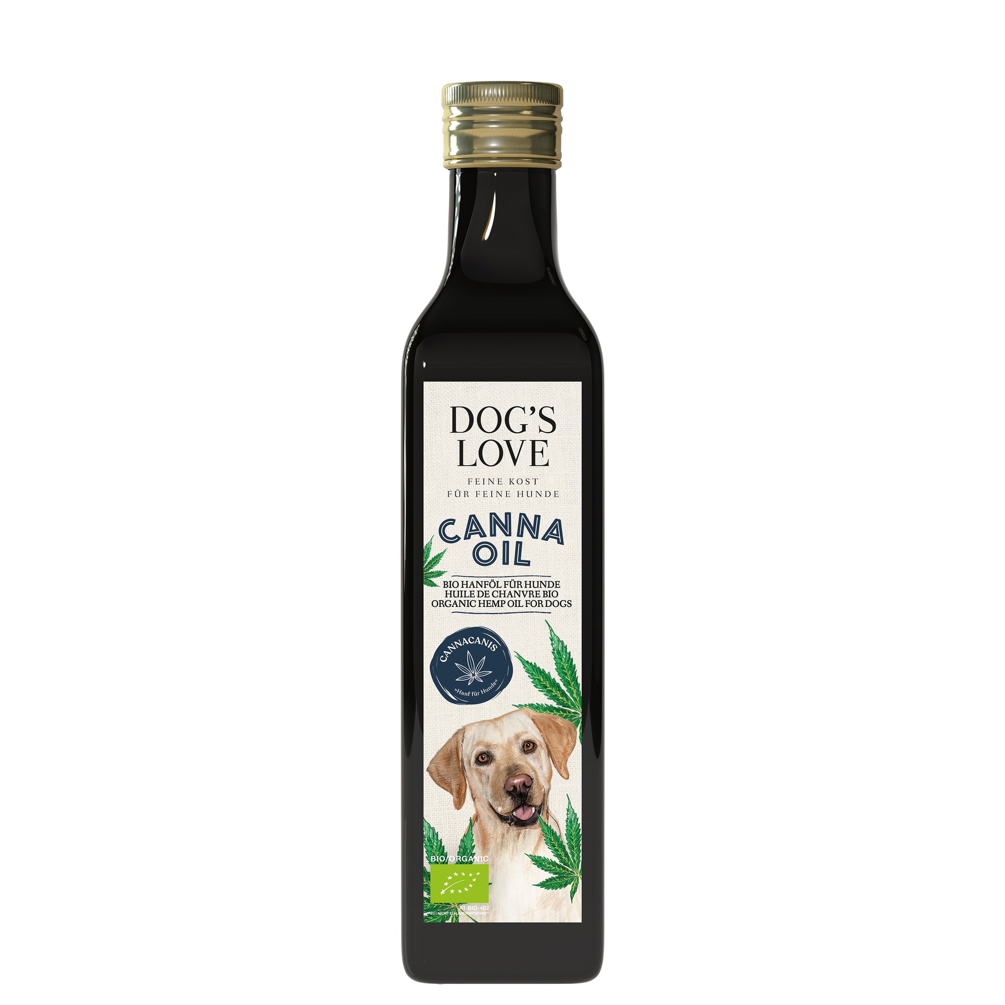 Artikel mit dem Namen DOG'S LOVE Canna BIO Hanföl im Shop von zoo.de , dem Onlineshop für nachhaltiges Hundefutter und Katzenfutter.