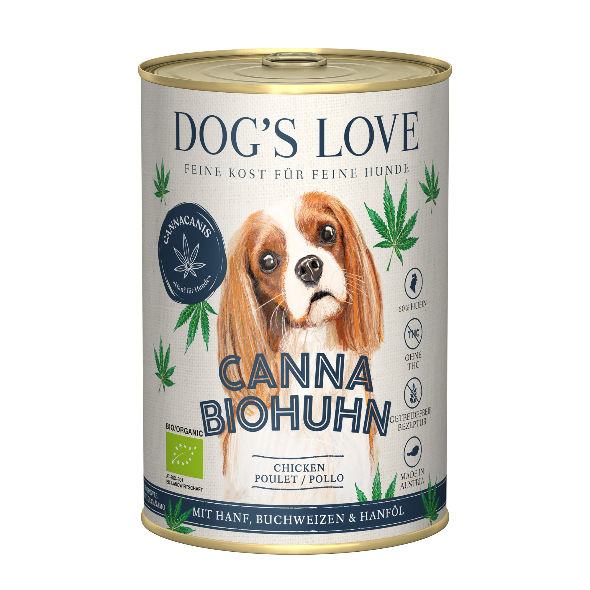 Artikel mit dem Namen DOG&#39;S LOVE Canna BIO Huhn im Shop von zoo.de , dem Onlineshop für nachhaltiges Hundefutter und Katzenfutter.