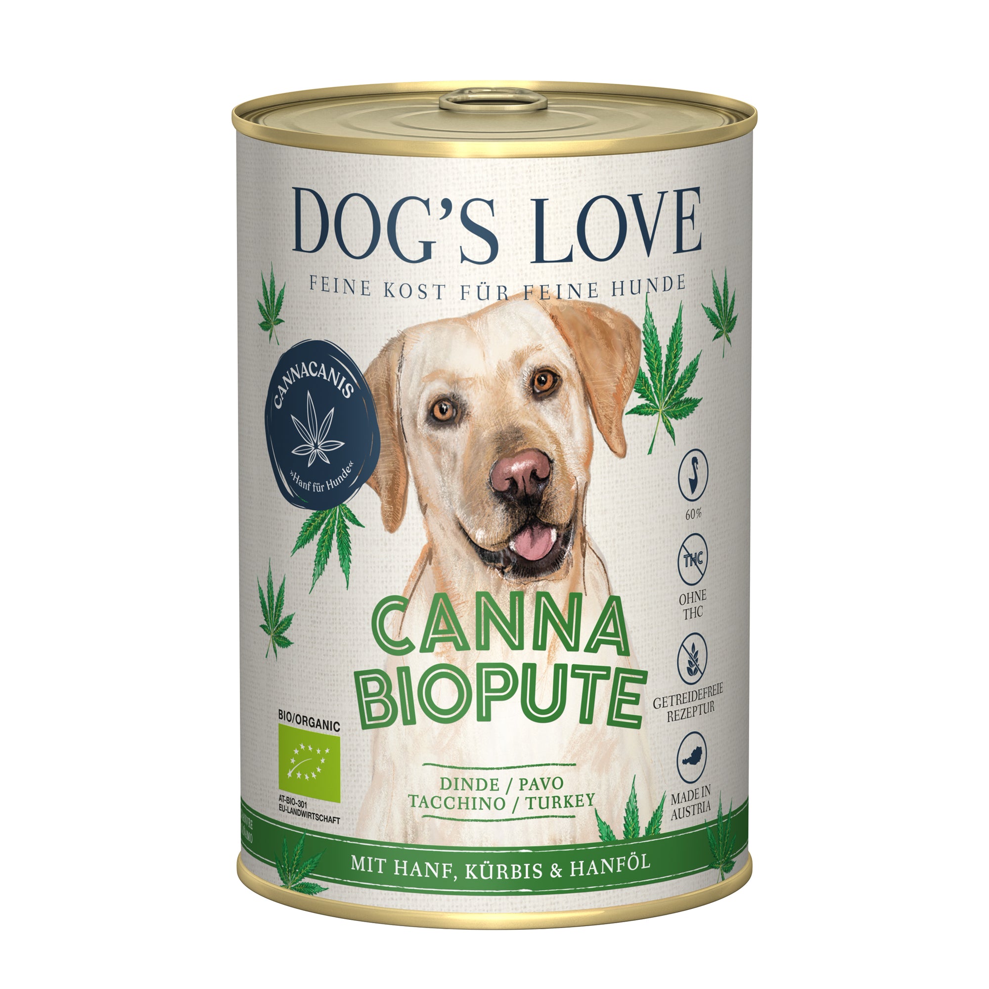 Artikel mit dem Namen DOG'S LOVE Canna BIO Pute im Shop von zoo.de , dem Onlineshop für nachhaltiges Hundefutter und Katzenfutter.