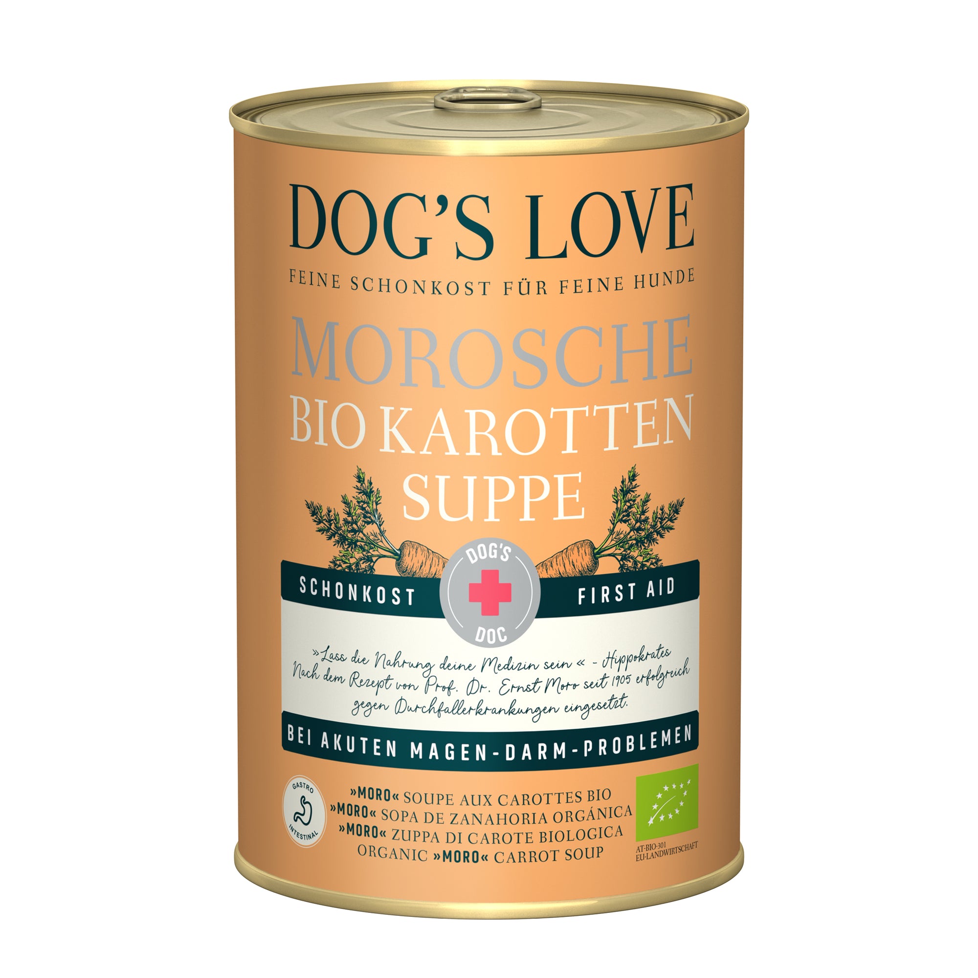 Artikel mit dem Namen DOG'S LOVE DOC Morosche Bio Karotten-Suppe im Shop von zoo.de , dem Onlineshop für nachhaltiges Hundefutter und Katzenfutter.