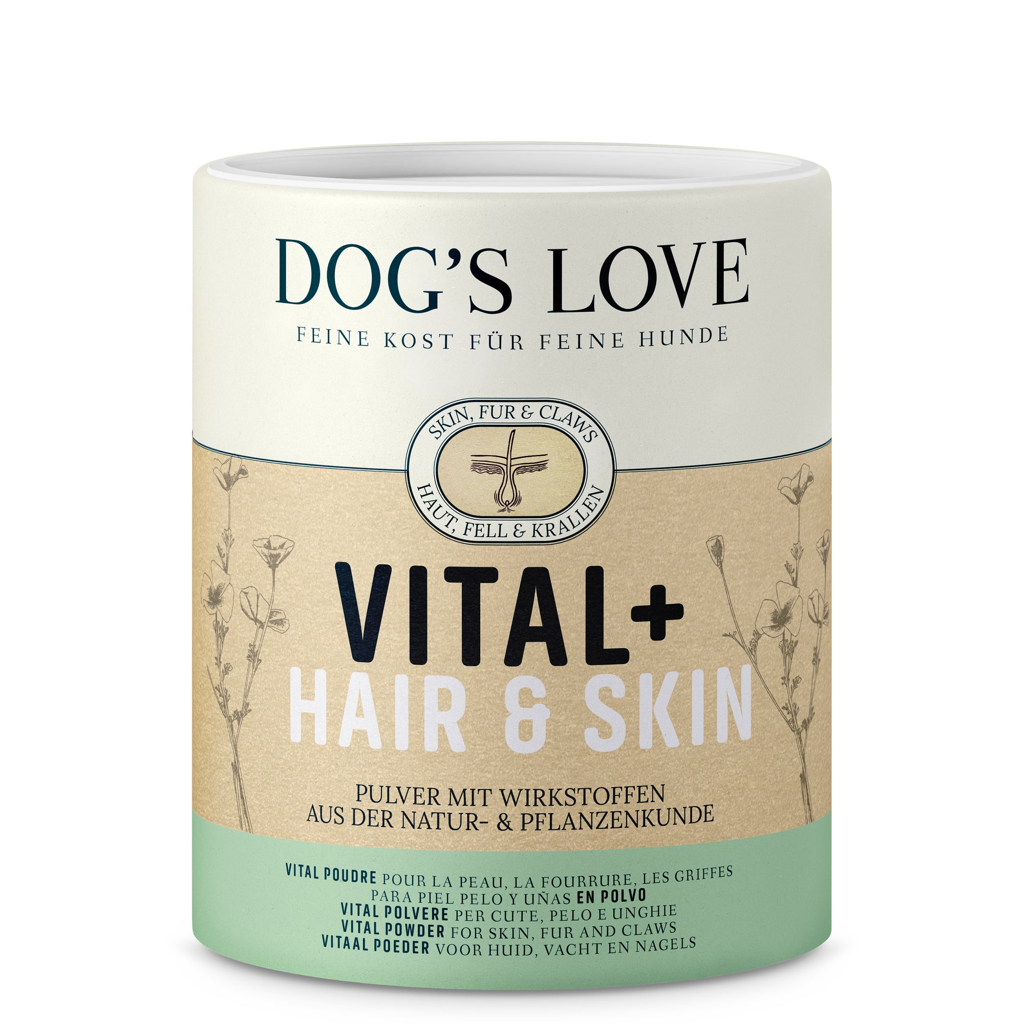 Artikel mit dem Namen DOG&#39;S LOVE DOC Vital Hair+Skin Pulver im Shop von zoo.de , dem Onlineshop für nachhaltiges Hundefutter und Katzenfutter.