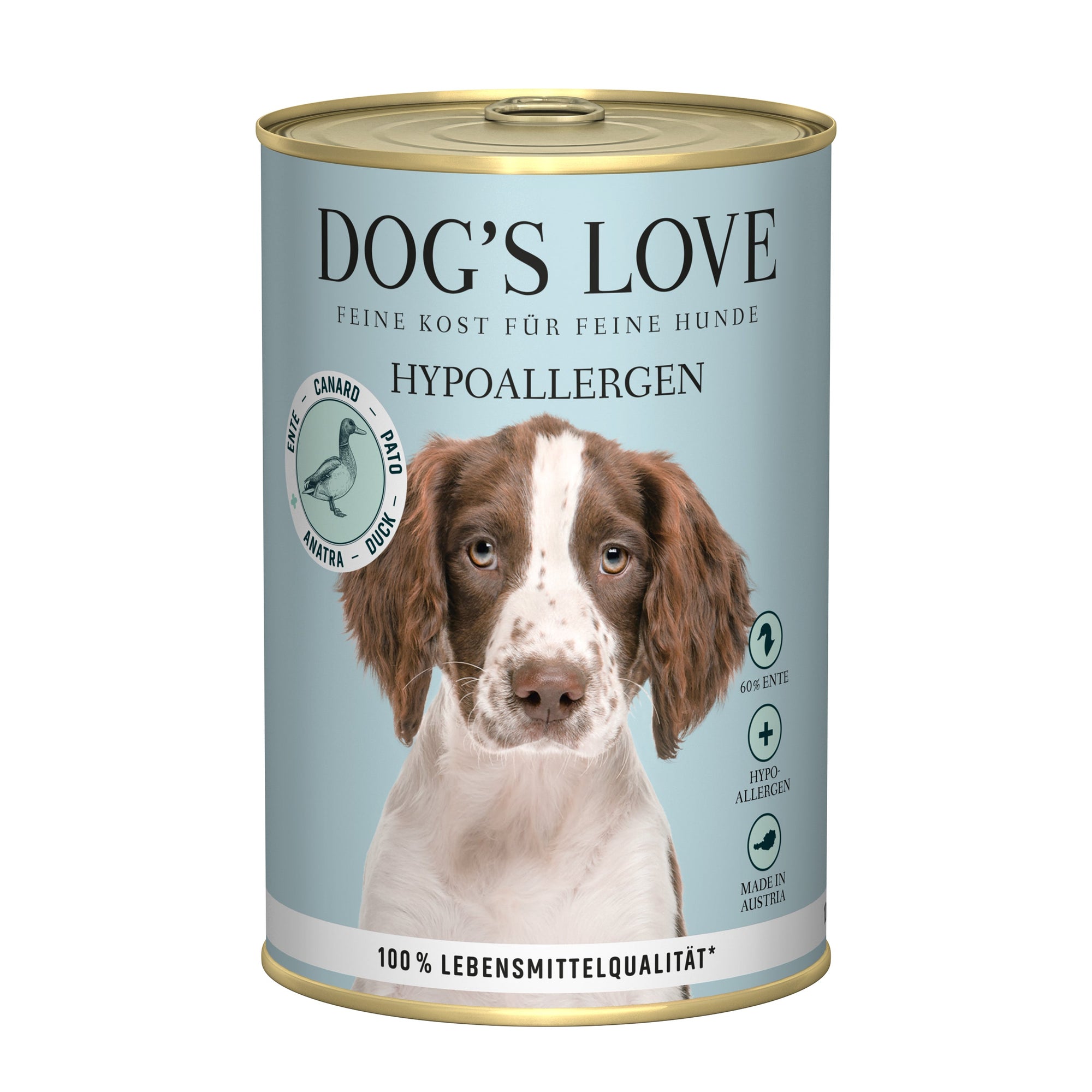 Artikel mit dem Namen DOG'S LOVE HYPOALLERGEN Ente im Shop von zoo.de , dem Onlineshop für nachhaltiges Hundefutter und Katzenfutter.