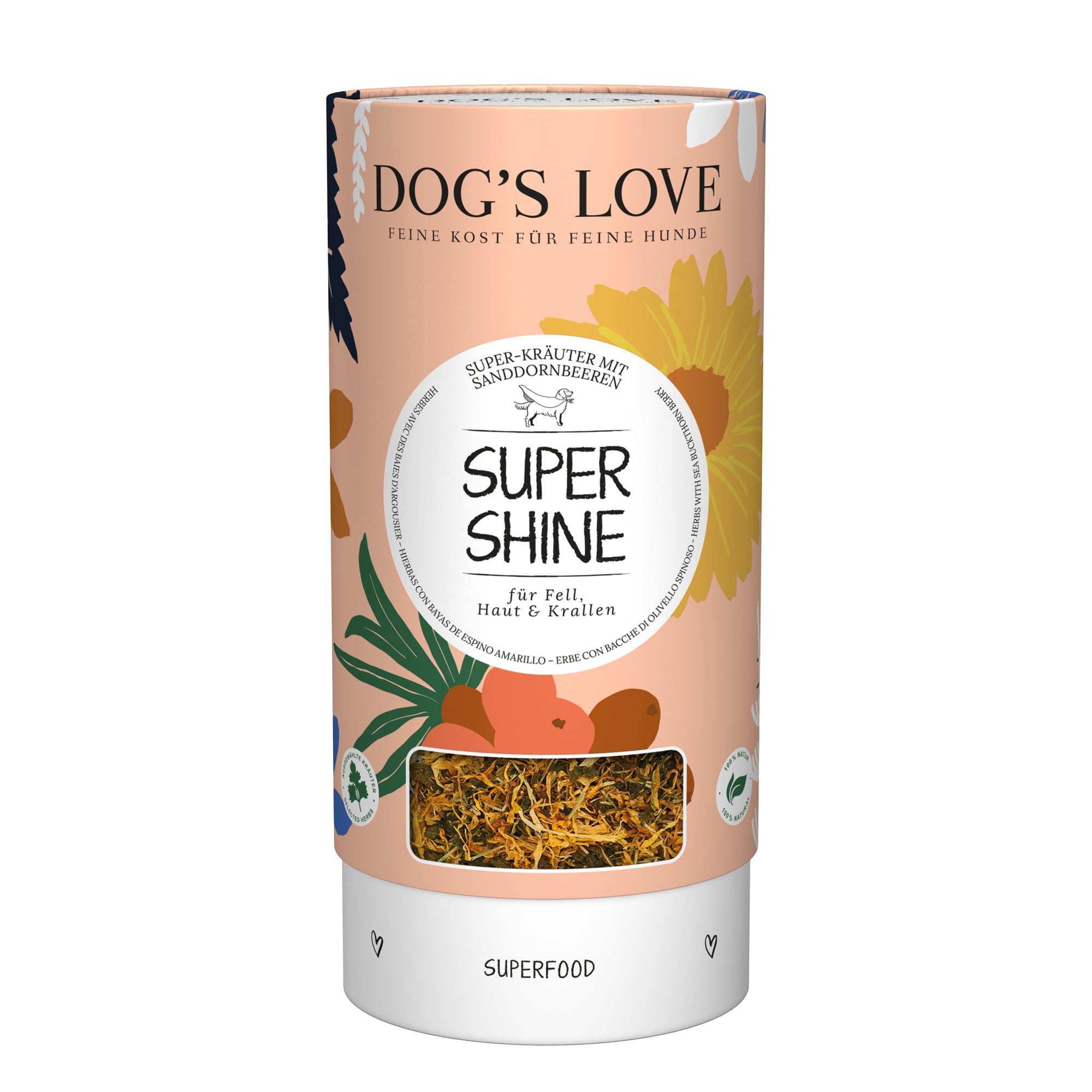 Artikel mit dem Namen DOG&#39;S LOVE Kräutermischung Super-Shine im Shop von zoo.de , dem Onlineshop für nachhaltiges Hundefutter und Katzenfutter.