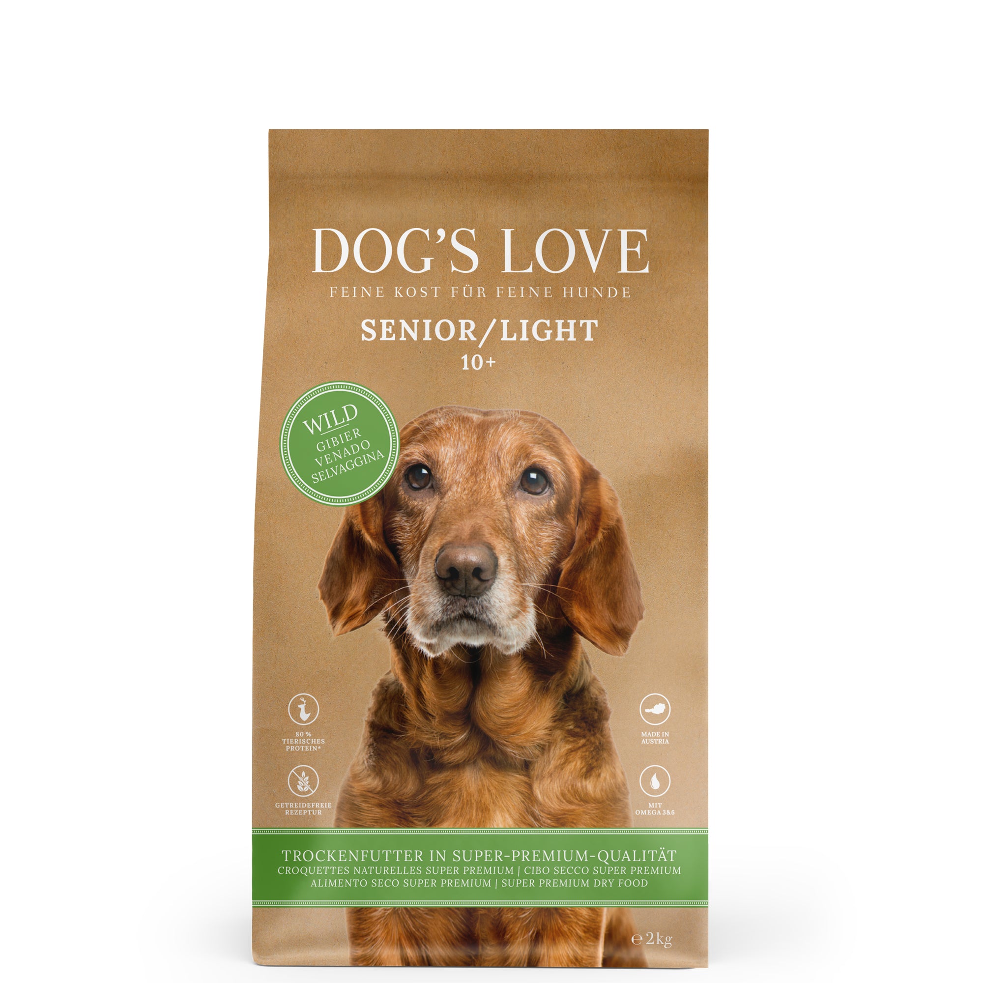 Artikel mit dem Namen DOG&#39;S LOVE Senior Wild Trockenfutter im Shop von zoo.de , dem Onlineshop für nachhaltiges Hundefutter und Katzenfutter.