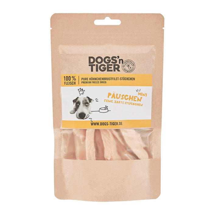 Artikel mit dem Namen Dogs&#39;n Tiger Hund Päuschen Mini Huhn im Shop von zoo.de , dem Onlineshop für nachhaltiges Hundefutter und Katzenfutter.