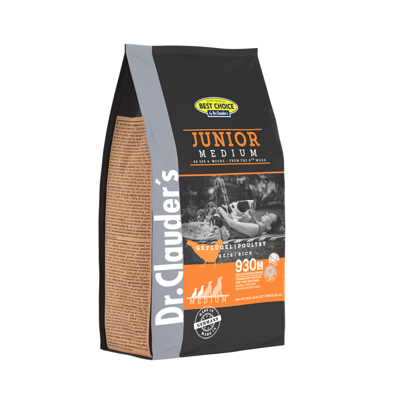 Artikel mit dem Namen Dr.Clauder's Best Choice Junior Medium im Shop von zoo.de , dem Onlineshop für nachhaltiges Hundefutter und Katzenfutter.