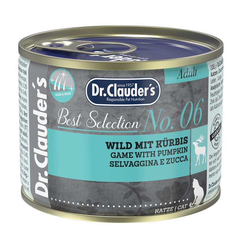 Artikel mit dem Namen Dr.Clauder&#39;s Cat BestSelect No 6 im Shop von zoo.de , dem Onlineshop für nachhaltiges Hundefutter und Katzenfutter.