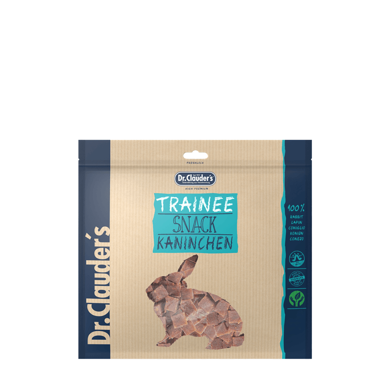 Artikel mit dem Namen Dr.Clauder's Dog Snack Trainee Kaninchenfleisch im Shop von zoo.de , dem Onlineshop für nachhaltiges Hundefutter und Katzenfutter.