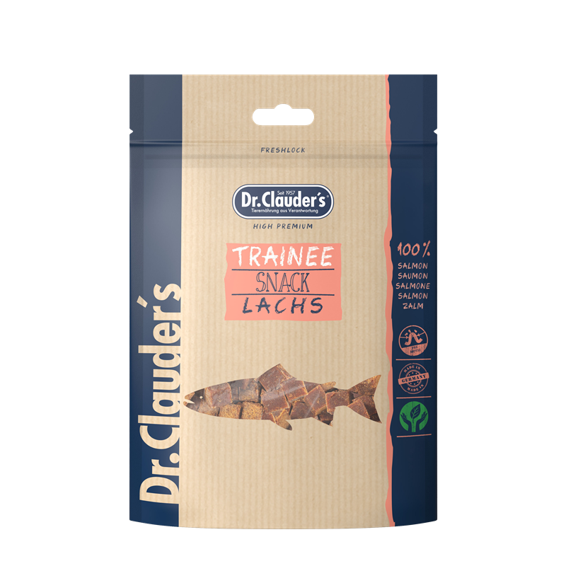 Artikel mit dem Namen Dr.Clauder&#39;s Dog Snack Trainee Lachs im Shop von zoo.de , dem Onlineshop für nachhaltiges Hundefutter und Katzenfutter.