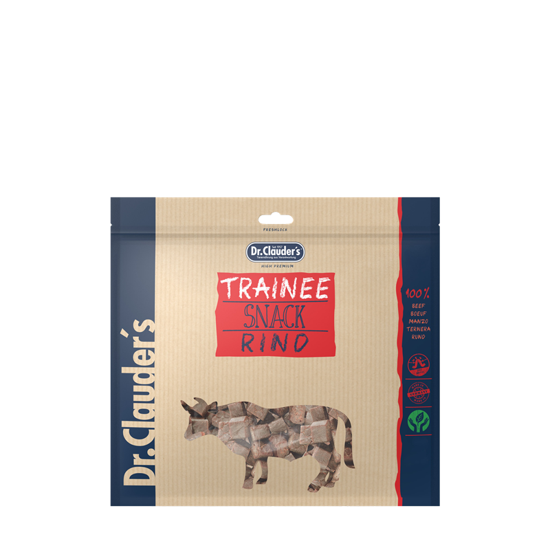 Artikel mit dem Namen Dr.Clauder's Dog Snack Trainee Rinderfleisch im Shop von zoo.de , dem Onlineshop für nachhaltiges Hundefutter und Katzenfutter.