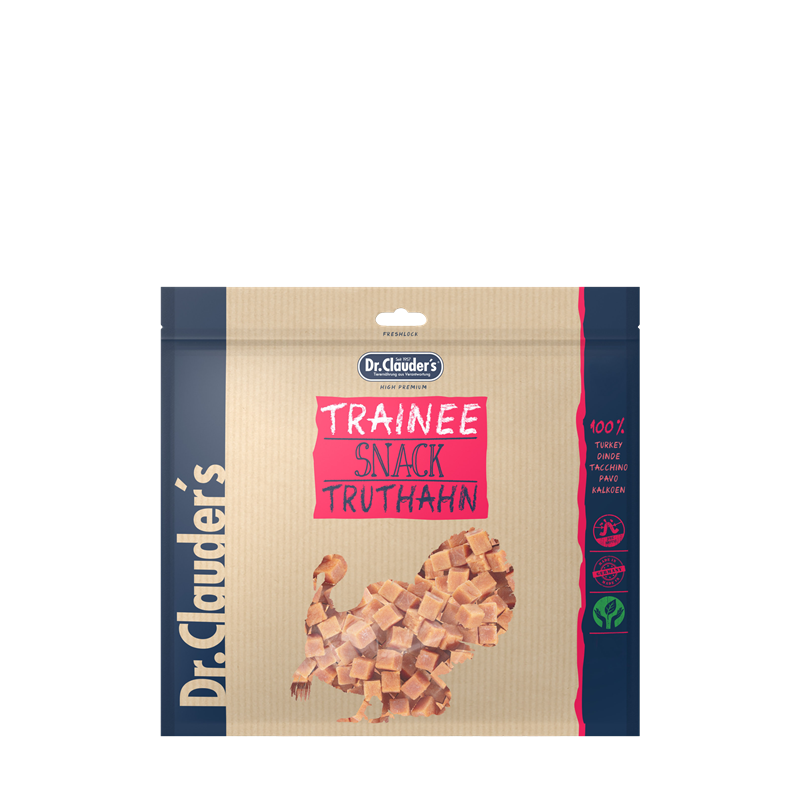 Artikel mit dem Namen Dr.Clauder's Dog Snack Trainee Truthahnfleisch im Shop von zoo.de , dem Onlineshop für nachhaltiges Hundefutter und Katzenfutter.