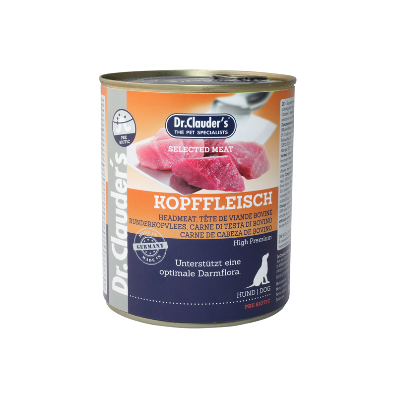 Artikel mit dem Namen Dr.Clauder's Selected Meat Kopffleisch im Shop von zoo.de , dem Onlineshop für nachhaltiges Hundefutter und Katzenfutter.