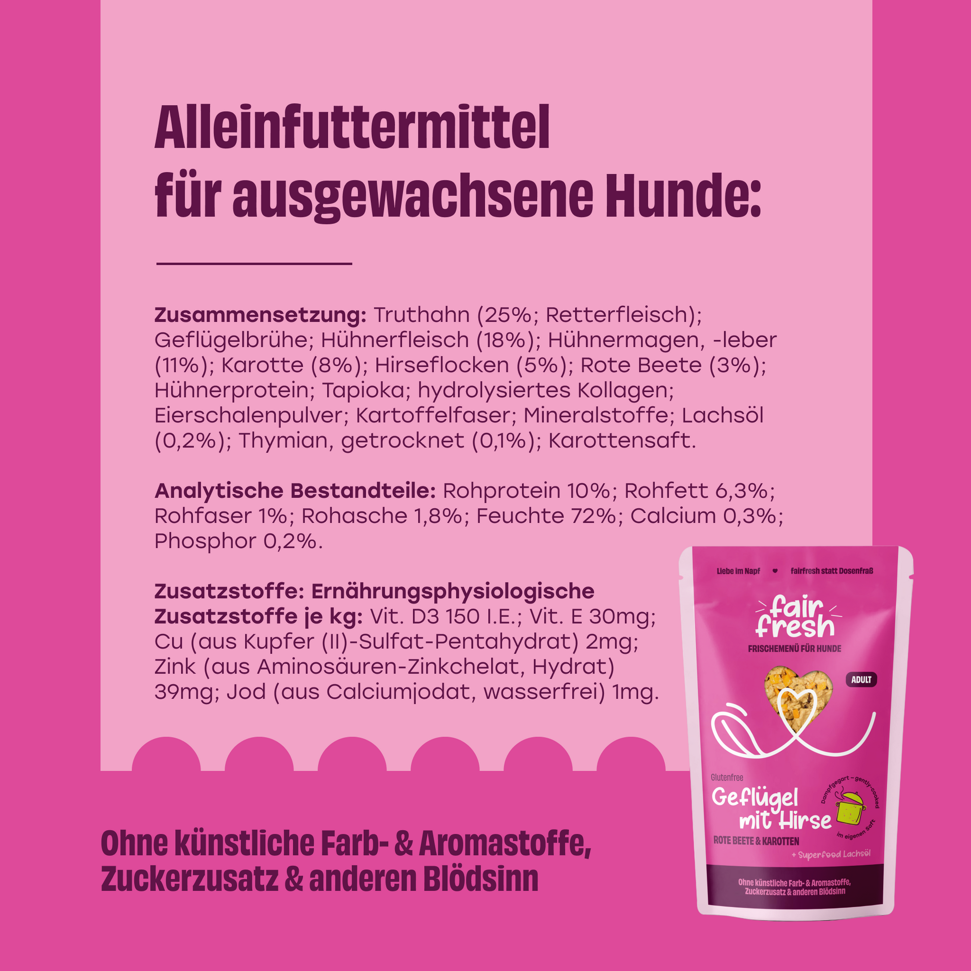 Geflügel mit Hirse, Roter Bete und Karotten zoo-de