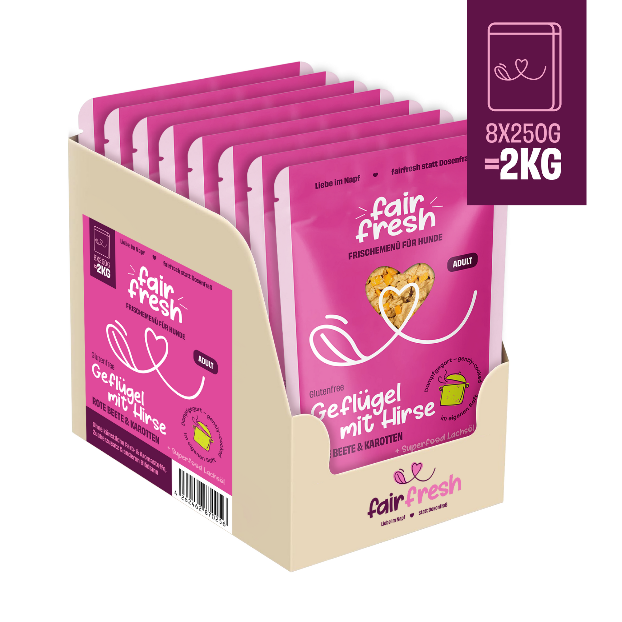 Geflügel mit Hirse, Roter Bete und Karotten zoo-de