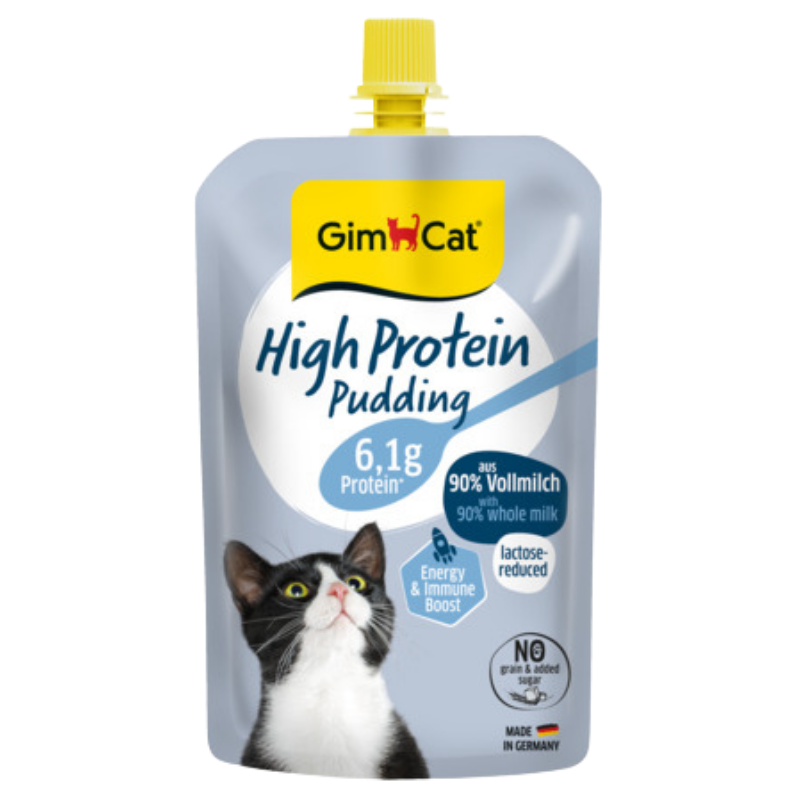 GimCat High Protein Pudding Milchsnack für Katzen, 100-g-Beutel