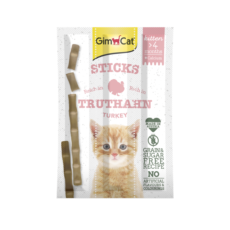 Artikel mit dem Namen GimCat Kitten Sticks Truthahn 3 St. im Shop von zoo.de , dem Onlineshop für nachhaltiges Hundefutter und Katzenfutter.