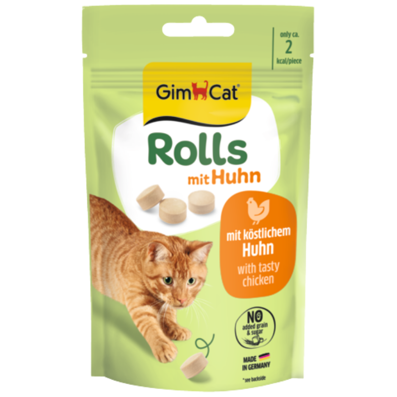 GimCat Rolls mit Huhn Katzensnack, 40-g-Beutel