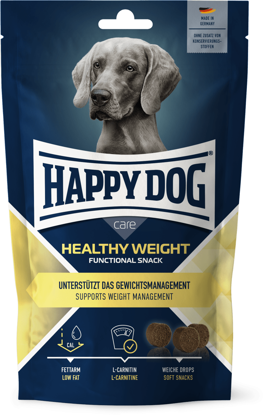 Artikel mit dem Namen HappyDog Snack Care Healthy Weight im Shop von zoo.de , dem Onlineshop für nachhaltiges Hundefutter und Katzenfutter.