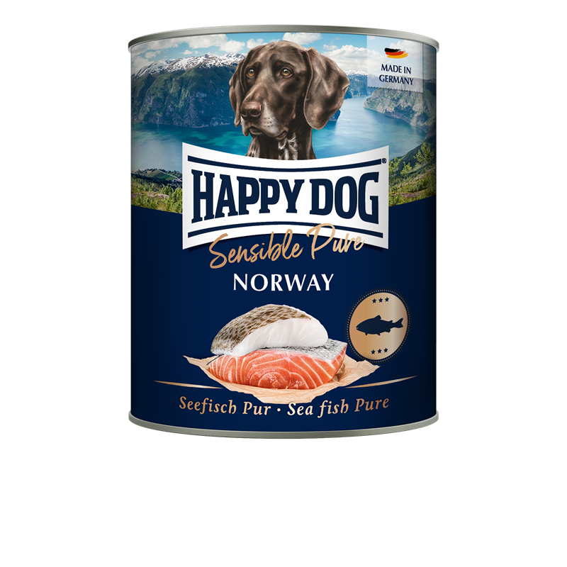 Artikel mit dem Namen Happy Dog Dose Sensible Pure Norway Seefisch im Shop von zoo.de , dem Onlineshop für nachhaltiges Hundefutter und Katzenfutter.