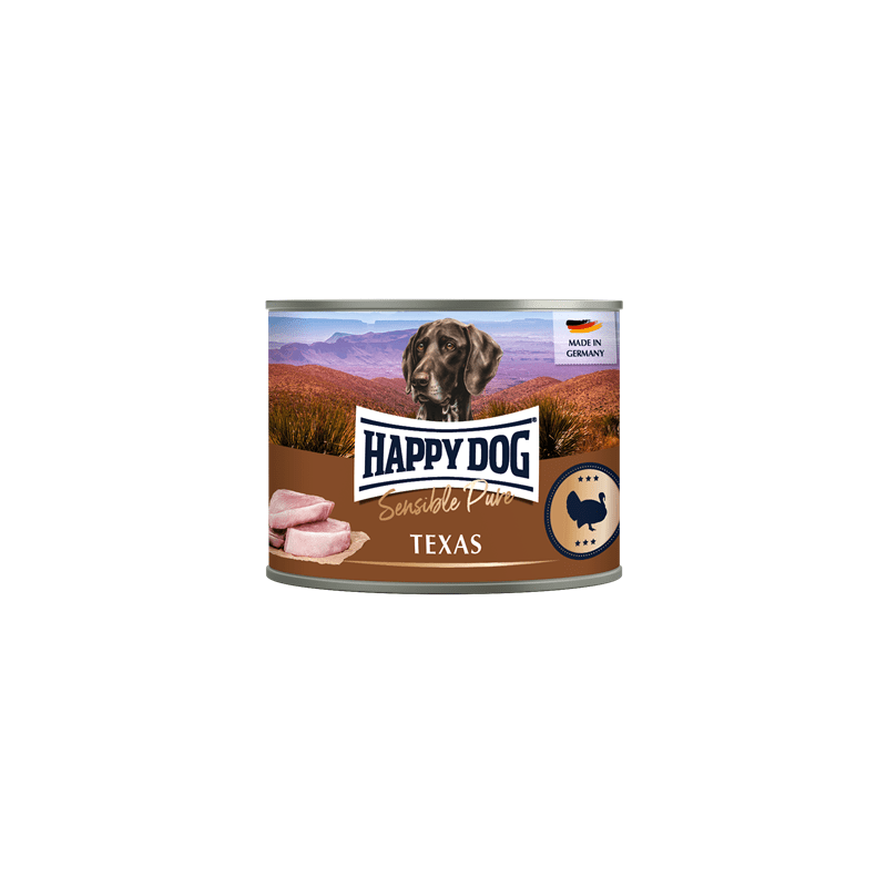 Artikel mit dem Namen Happy Dog Dose Sensible Pure Texas Truthahn im Shop von zoo.de , dem Onlineshop für nachhaltiges Hundefutter und Katzenfutter.