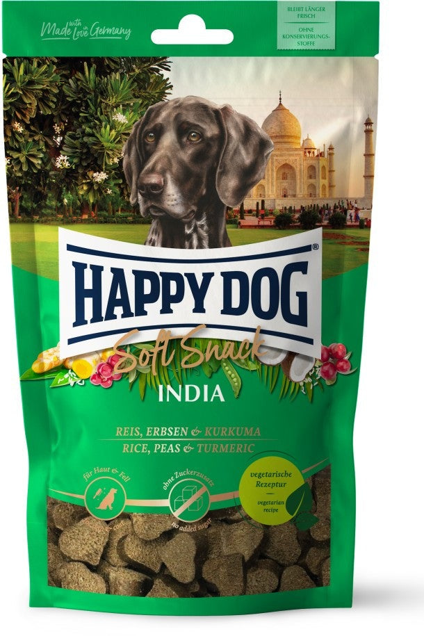 Artikel mit dem Namen Happy Dog Soft Snack India im Shop von zoo.de , dem Onlineshop für nachhaltiges Hundefutter und Katzenfutter.