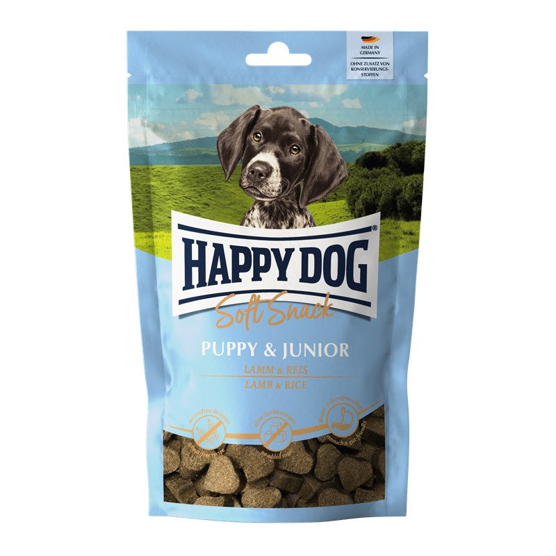 Artikel mit dem Namen HappyDog Snack Soft Puppy & Junior Lamm im Shop von zoo.de , dem Onlineshop für nachhaltiges Hundefutter und Katzenfutter.