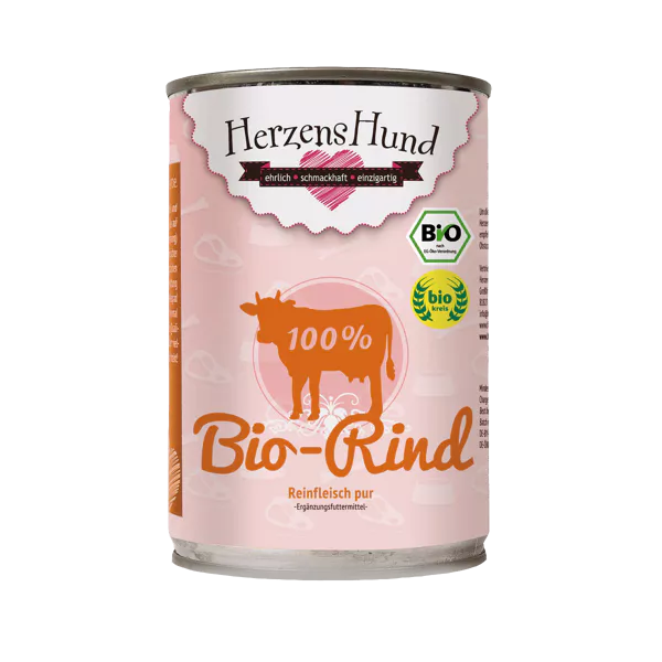 Artikel mit dem Namen HerzensHund Reinfleisch 100% Bio-Rind Reinfleisch im Shop von zoo.de , dem Onlineshop für nachhaltiges Hundefutter und Katzenfutter.