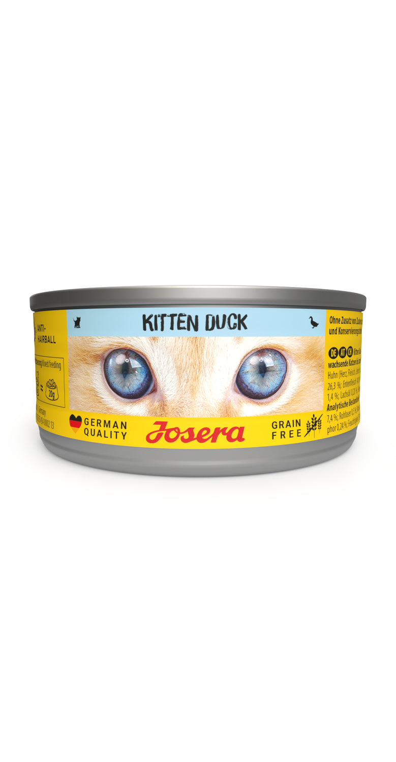 Artikel mit dem Namen Josera Cat Kitten Duck wet im Shop von zoo.de , dem Onlineshop für nachhaltiges Hundefutter und Katzenfutter.