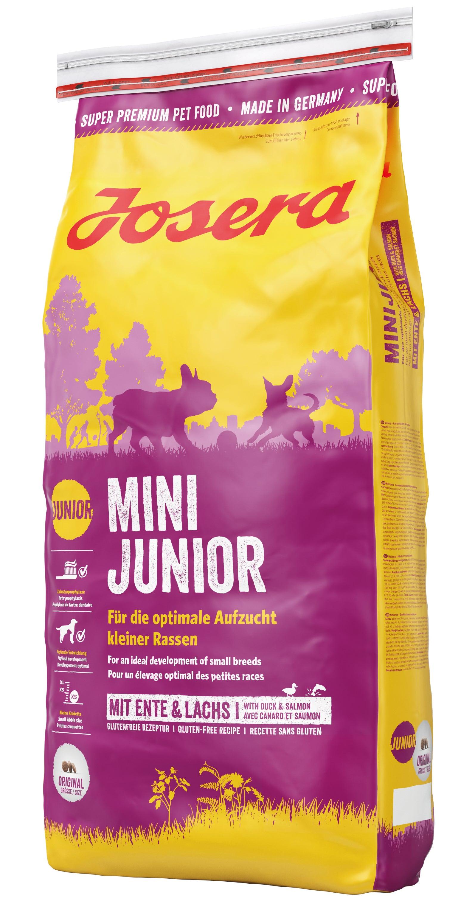 Artikel mit dem Namen Josera Hund MiniJunior im Shop von zoo.de , dem Onlineshop für nachhaltiges Hundefutter und Katzenfutter.