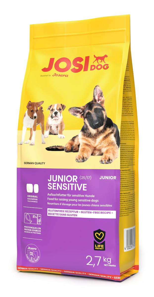 Artikel mit dem Namen JosiDog Junior Sensitive im Shop von zoo.de , dem Onlineshop für nachhaltiges Hundefutter und Katzenfutter.