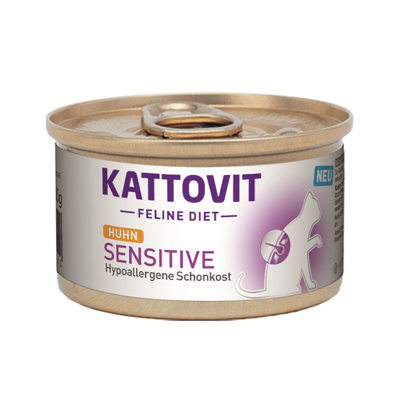 Artikel mit dem Namen Kattovit Feline Diet Sensitive Huhn im Shop von zoo.de , dem Onlineshop für nachhaltiges Hundefutter und Katzenfutter.