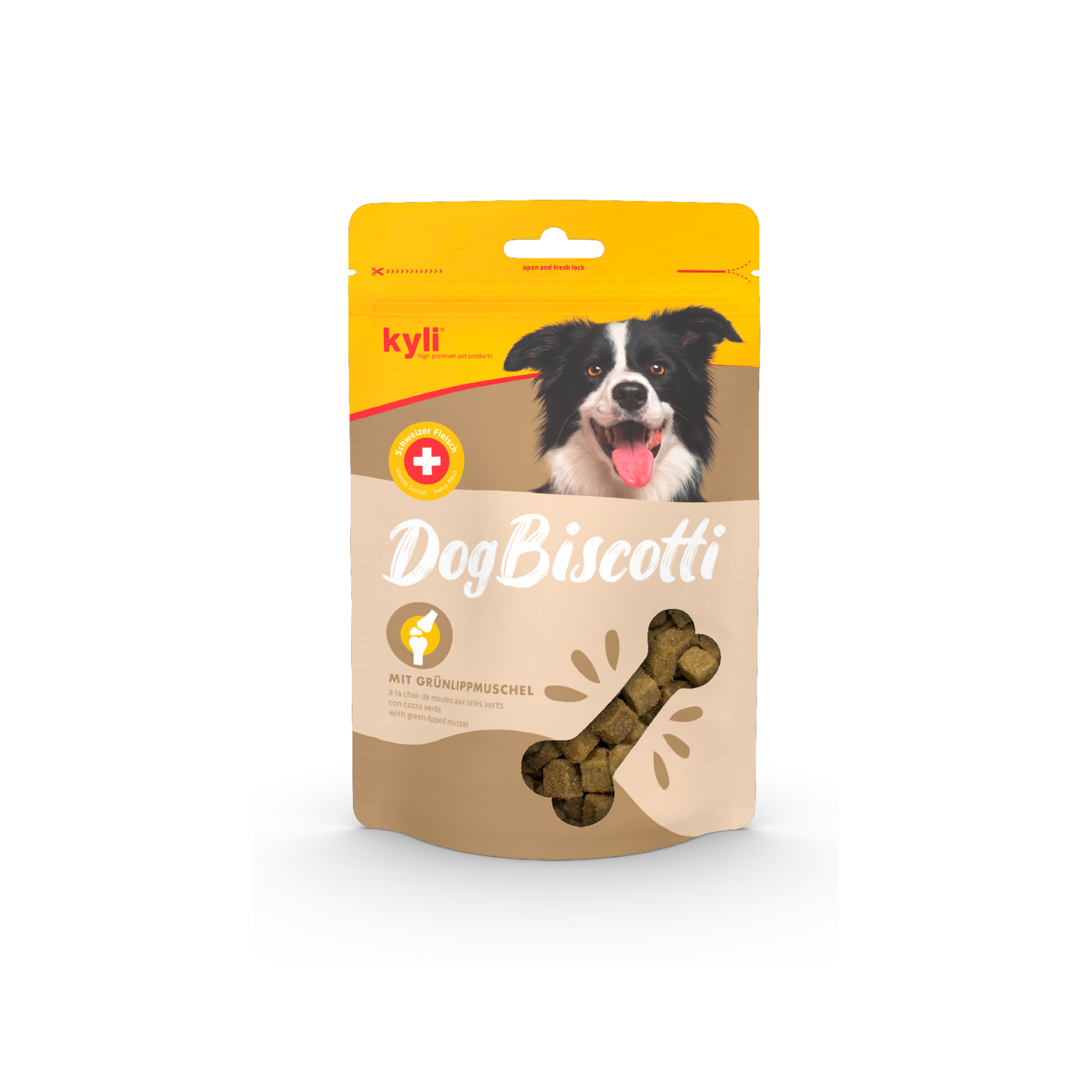 Artikel mit dem Namen kyli DogBiscotti mit Grünlippmuschel im Shop von zoo.de , dem Onlineshop für nachhaltiges Hundefutter und Katzenfutter.