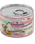 Artikel mit dem Namen Landfleisch Dog Classic Geflügel mit Lachs und Gartengemüse im Shop von zoo.de , dem Onlineshop für nachhaltiges Hundefutter und Katzenfutter.