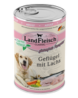 Artikel mit dem Namen Landfleisch Dog Classic Geflügel mit Lachs und Gartengemüse im Shop von zoo.de , dem Onlineshop für nachhaltiges Hundefutter und Katzenfutter.