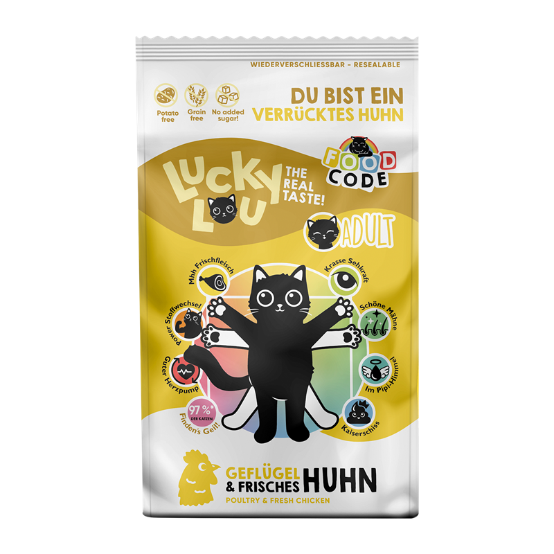 Artikel mit dem Namen Lucky Lou Adult Geflügel &amp; Huhn im Shop von zoo.de , dem Onlineshop für nachhaltiges Hundefutter und Katzenfutter.