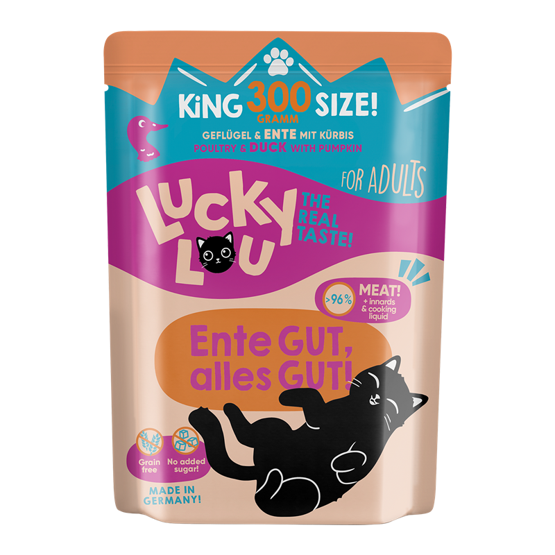 Artikel mit dem Namen Lucky Lou Lifestage Adult Geflügel + Ente im Shop von zoo.de , dem Onlineshop für nachhaltiges Hundefutter und Katzenfutter.