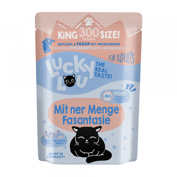 Artikel mit dem Namen Lucky Lou Lifestage Adult Geflügel + Fasan im Shop von zoo.de , dem Onlineshop für nachhaltiges Hundefutter und Katzenfutter.