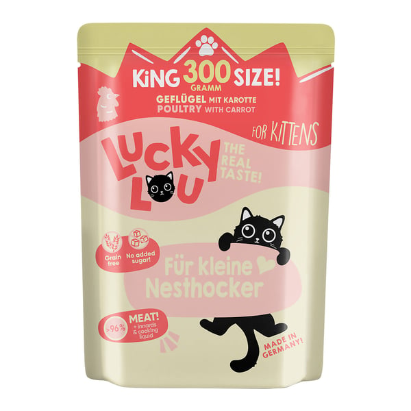 Artikel mit dem Namen Lucky Lou Lifestage Kitten Geflügel im Shop von zoo.de , dem Onlineshop für nachhaltiges Hundefutter und Katzenfutter.