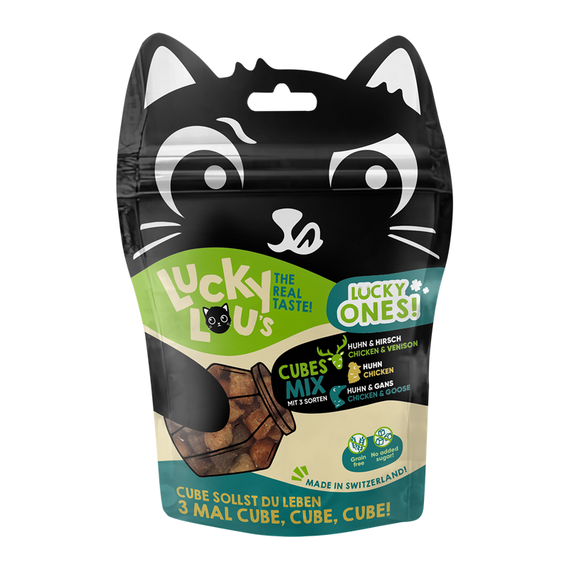 Artikel mit dem Namen Lucky Lou Lucky Ones Cubes im Shop von zoo.de , dem Onlineshop für nachhaltiges Hundefutter und Katzenfutter.