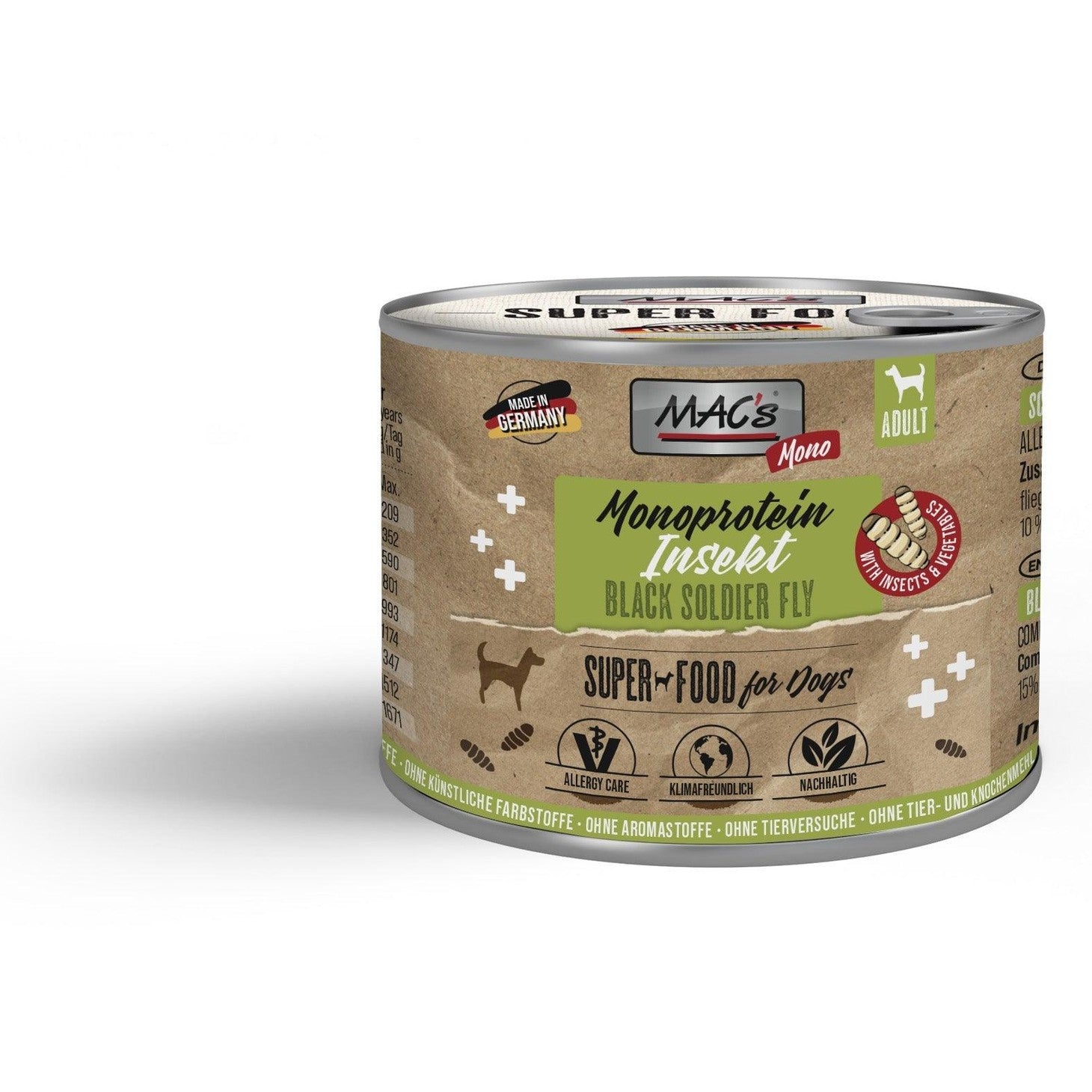 Artikel mit dem Namen MAC's DOG Monoprotein Insekten im Shop von zoo.de , dem Onlineshop für nachhaltiges Hundefutter und Katzenfutter.