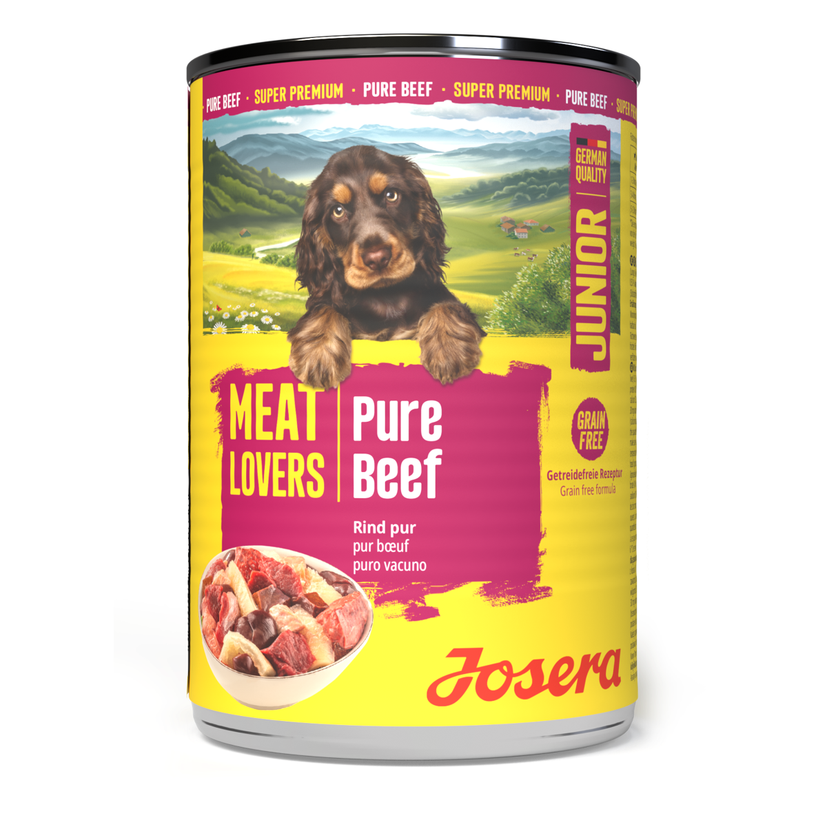 Josera Meat Lovers Junior Pure Beef Nassfutter für Welpen mit Rind, 400-g-Dose
