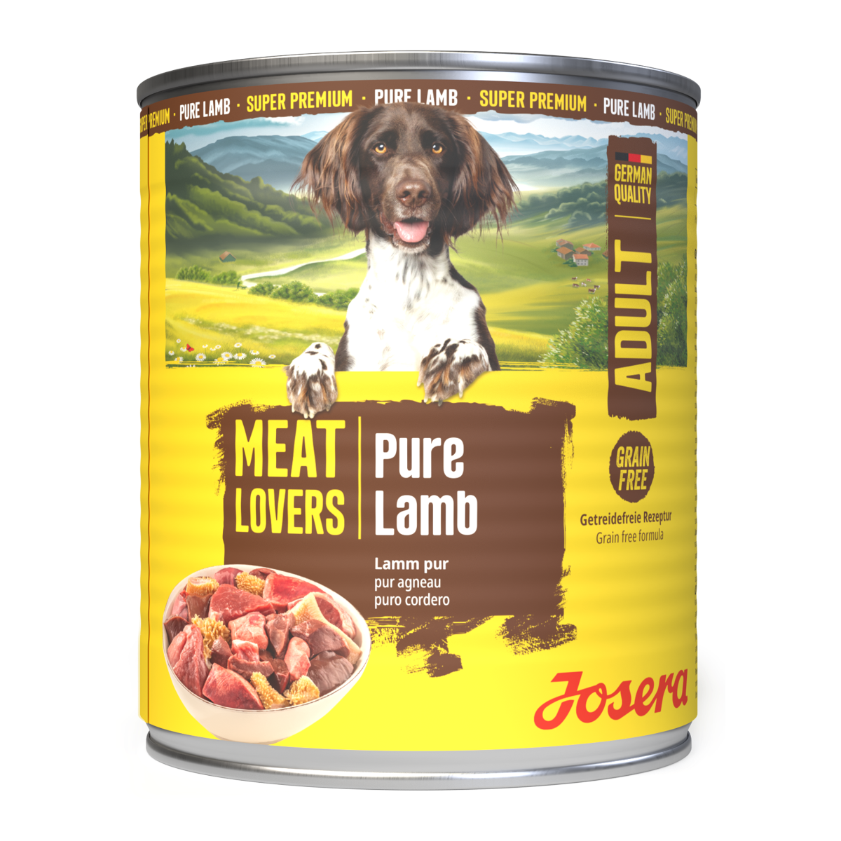 Josera Meat Lovers Pure Lamb Hundenassfutter mit 68 % Lamm, 800-g-Dose