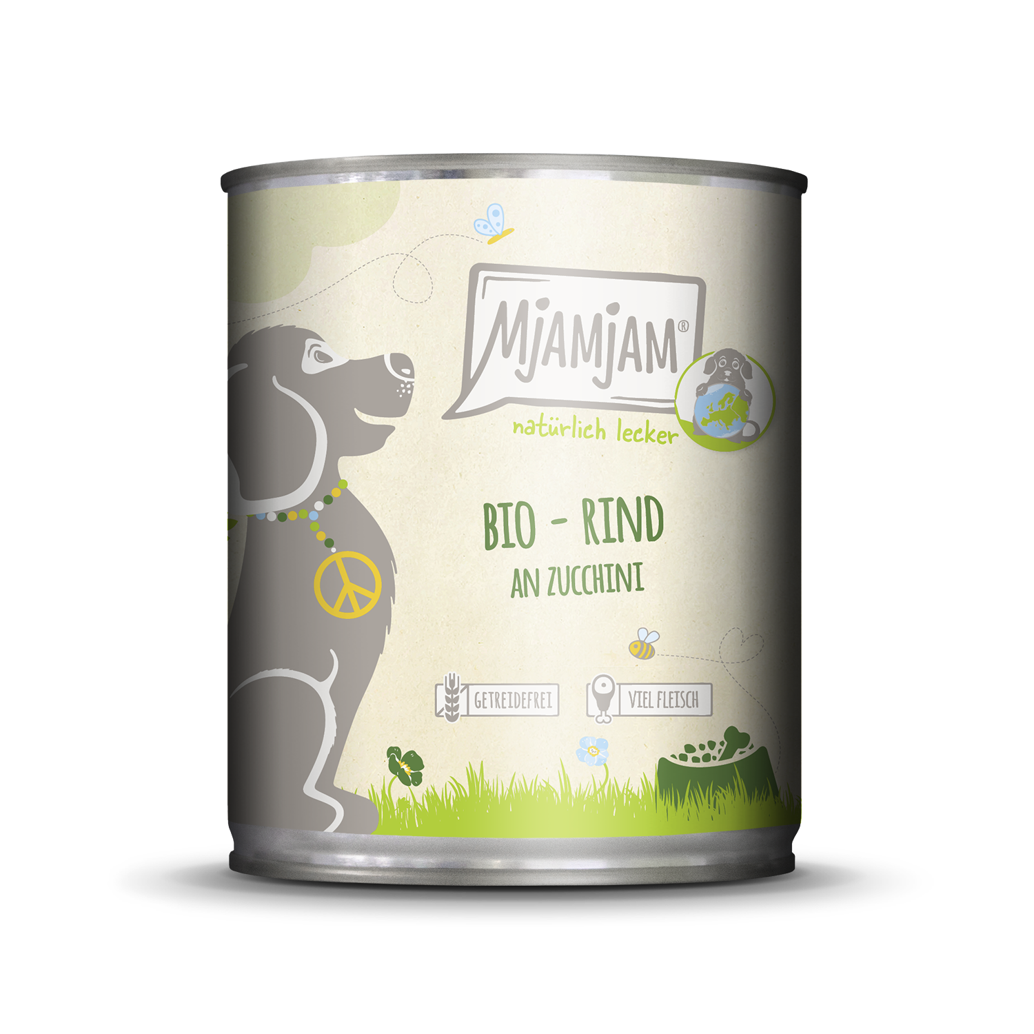 Artikel mit dem Namen MjAMjAM - Hund - natürlich lecker BIO Rind an Zucchini im Shop von zoo.de , dem Onlineshop für nachhaltiges Hundefutter und Katzenfutter.